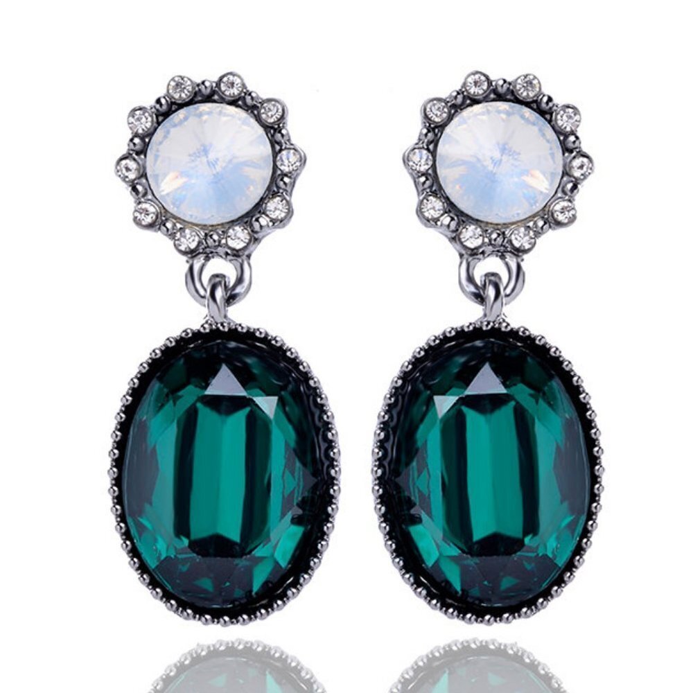 Green Dangle Earrings